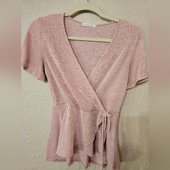 Caution To The Wind Tops - 🔸️5 FOR $25 Caution To The Wind Striped V-Neck Wrap Top